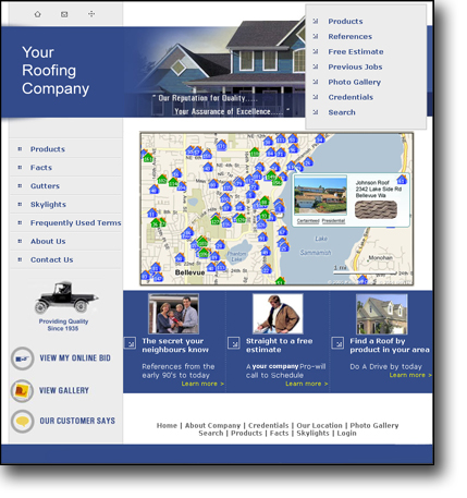 Roofers web site example